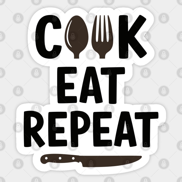 Cook Eat Repeat Sticker by enrynz